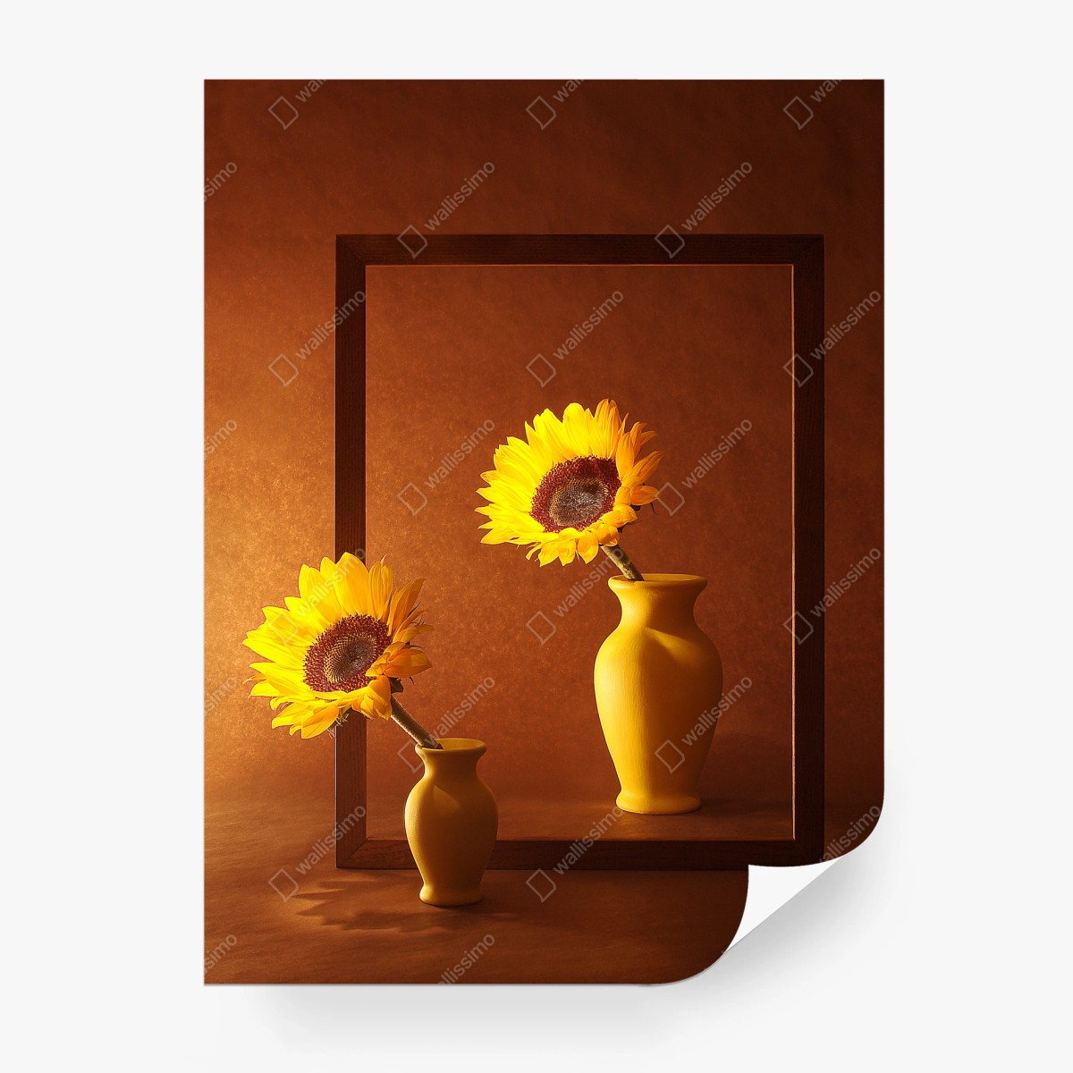 Papier peint tournesols en vase et reflet chaleureux – Wallnifity®
