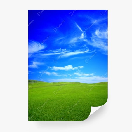 Papier peint horizon verdoyant sous ciel azur – Wallnifity®