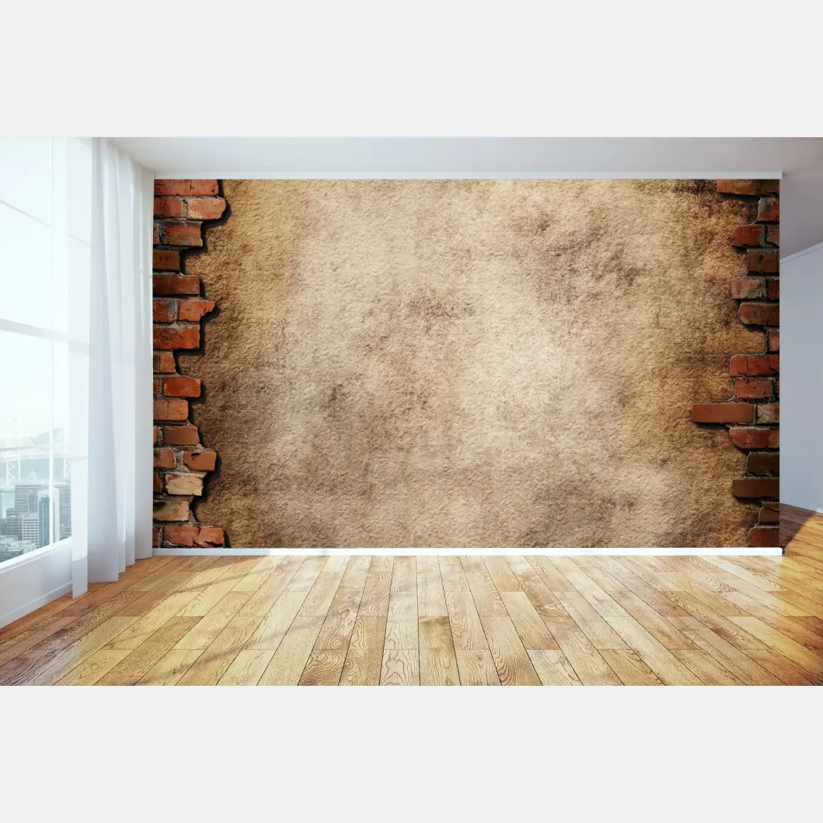 Papier peint fond mural vintage brique et plâtre – Wallnifity®