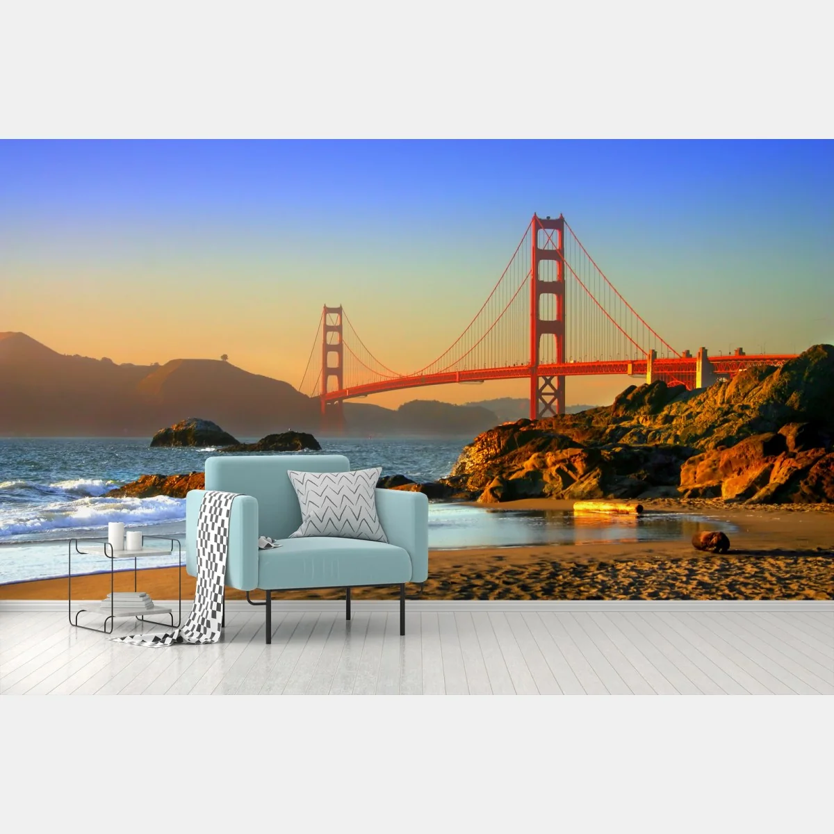 Papier peint pont emblématique de San Francisco au coucher de soleil – Wallnifity® Papier peint pont emblématique de San Francisco au coucher de soleil – Wallnifity®