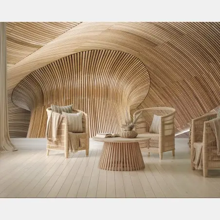 Papier peint vagues de bois architecturales – Wallnifity®