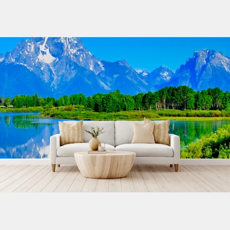 Papier peint reflets majestueux des montagnes – Wallnifity®