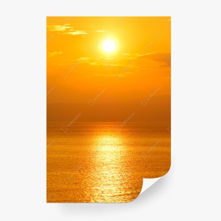 Papier peint reflet doré sur l'océan au coucher du soleil – Wallnifity®