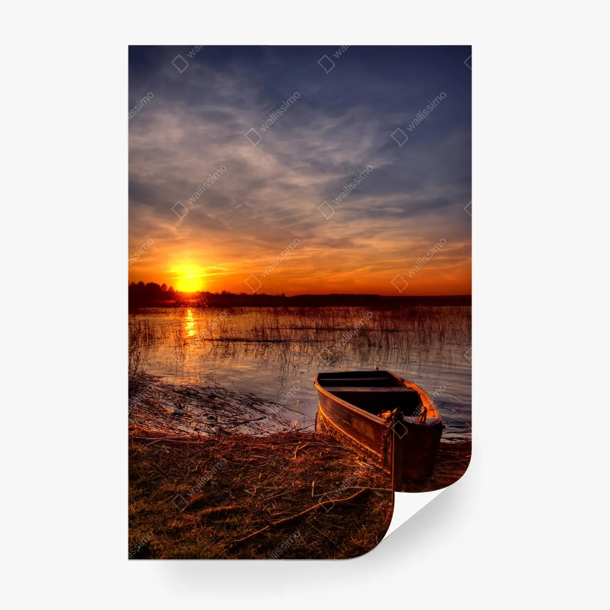 Papier peint coucher de soleil au bord du lac – Wallnifity®