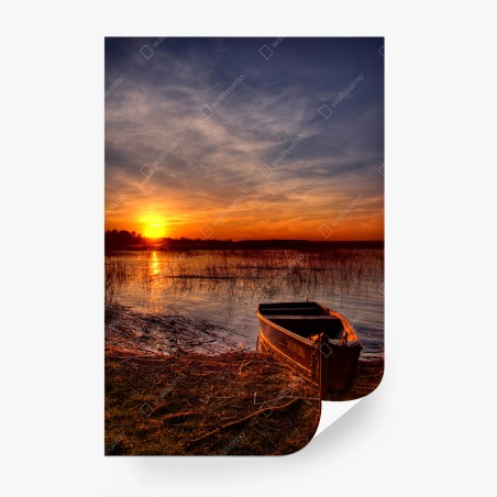 Papier peint coucher de soleil au bord du lac – Wallnifity®
