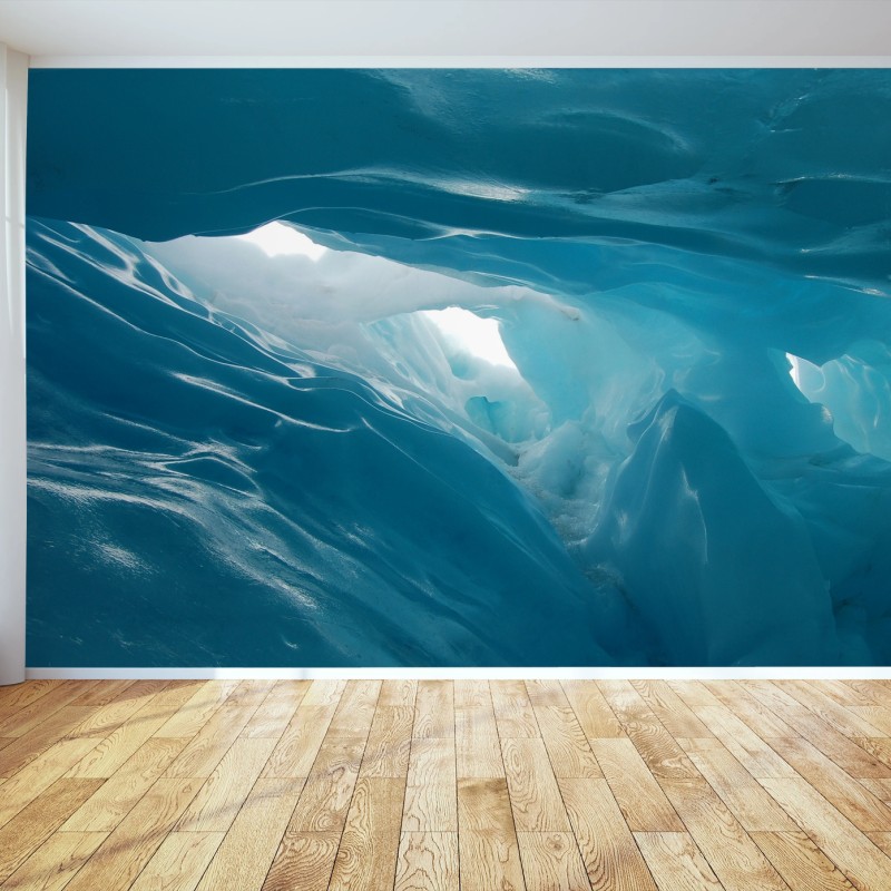 Papier peint grotte de glace bleue lumineuse – Wallnifity®