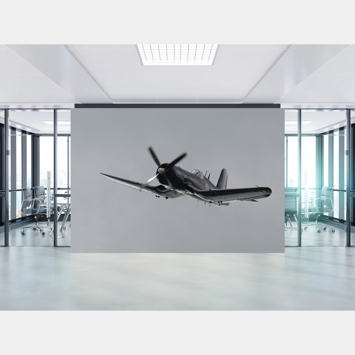 Papier peint avion de chasse vintage en plein vol – Wallnifity®