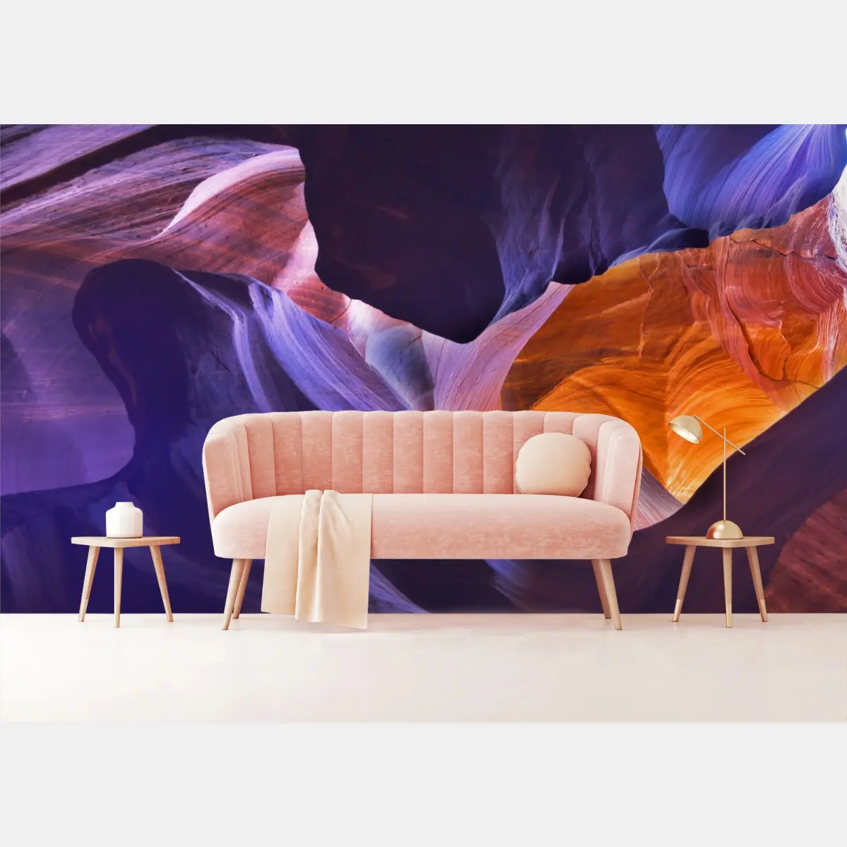 Papier peint canyon d'Antelope en nuances orange et violet – Wallnifity®