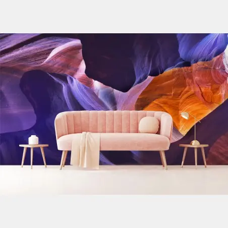 Papier peint canyon d'Antelope en nuances orange et violet – Wallnifity®