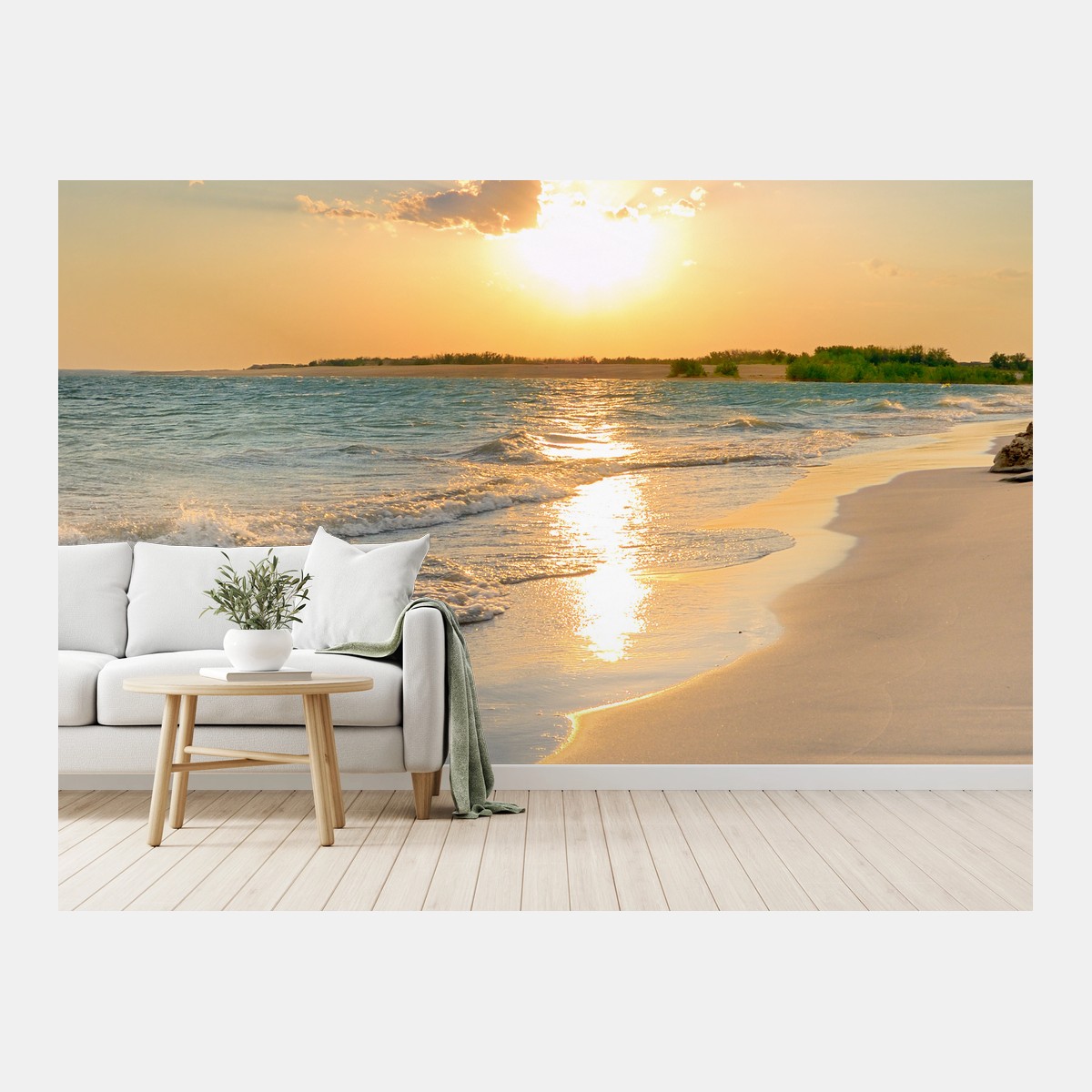 Papier peint coucher de soleil sur la plage – Wallnifity®