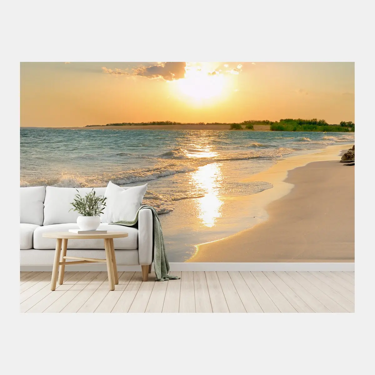 Papier peint coucher de soleil sur la plage – Wallnifity®