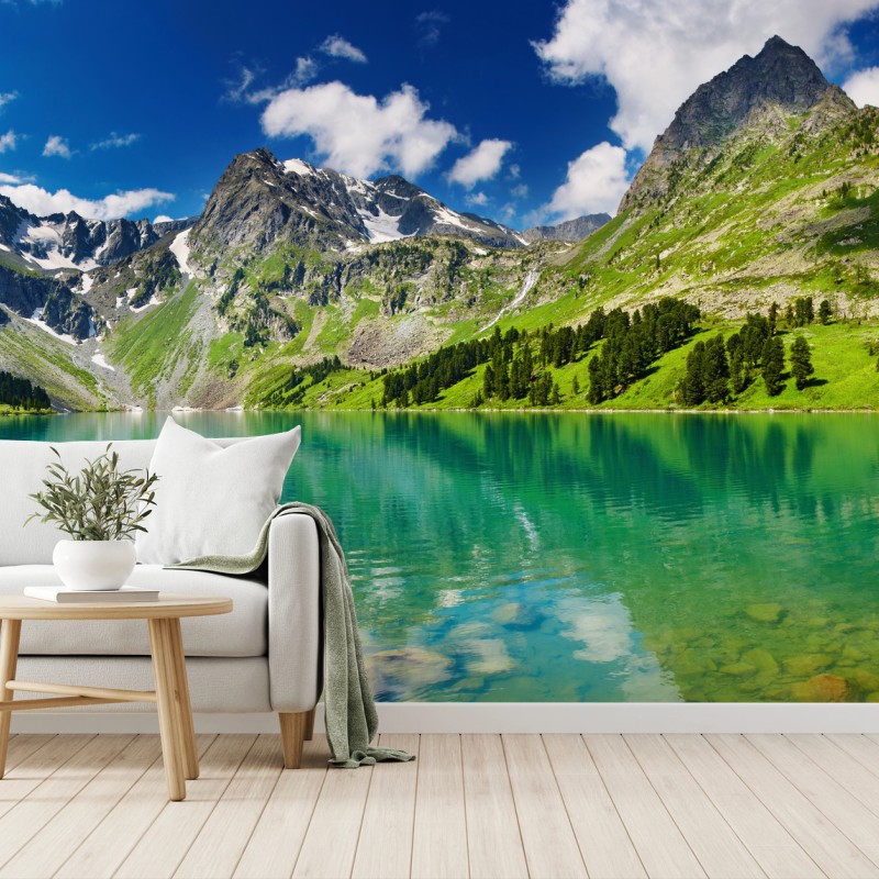 Papier peint lac turquoise des montagnes d'Altai – Wallnifity®