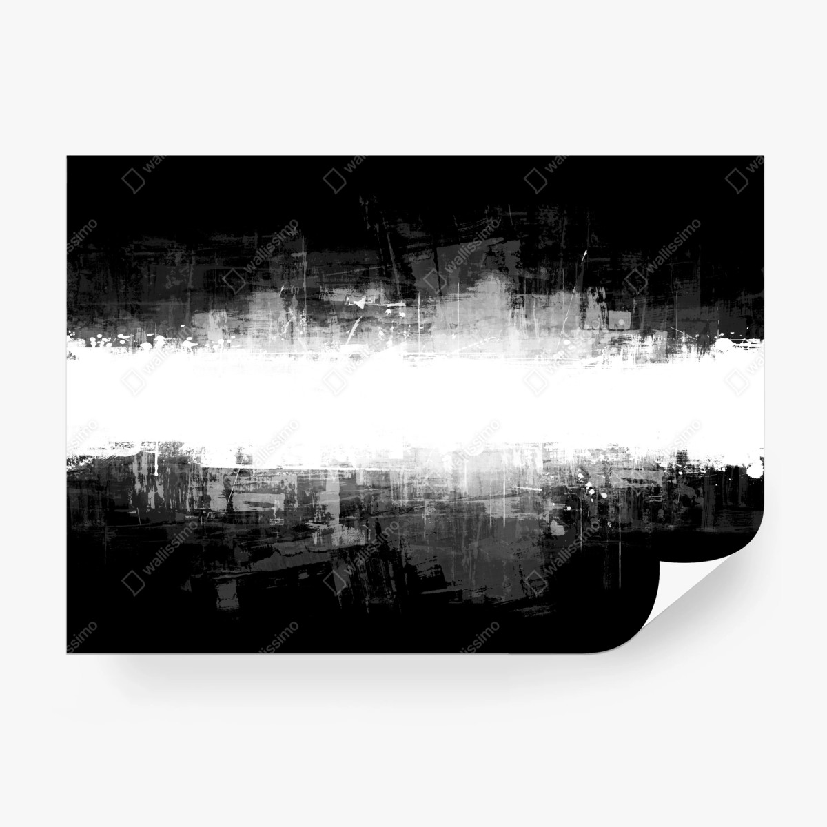 Papier peint bande blanche abstraite sur fond noir – Wallnifity® Papier peint bande blanche abstraite sur fond noir – Wallnifity®
