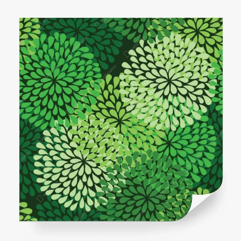 Papier peint bouquets graphiques de feuilles vertes – Wallnifity® Papier peint bouquets graphiques de feuilles vertes – Wallnifity®