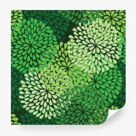 Papier peint bouquets graphiques de feuilles vertes – Wallnifity®