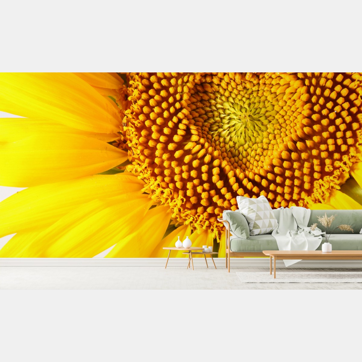 Papier peint coeur de tournesol en gros plan – Wallnifity®