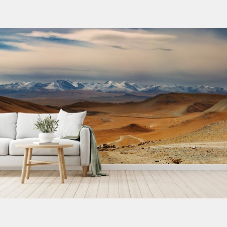 Papier peint nomades Mongols et troupeaux en Mongolie – Wallnifity®