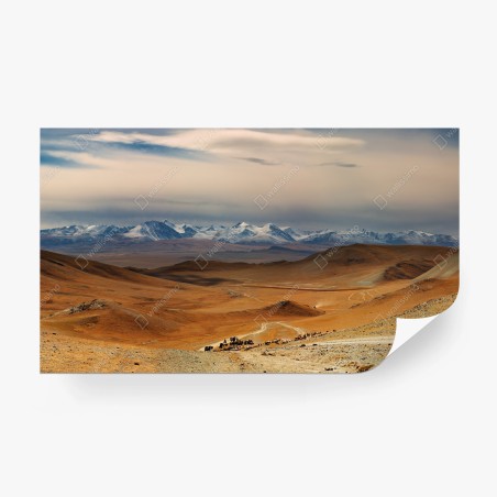 Papier peint nomades Mongols et troupeaux en Mongolie – Wallnifity®