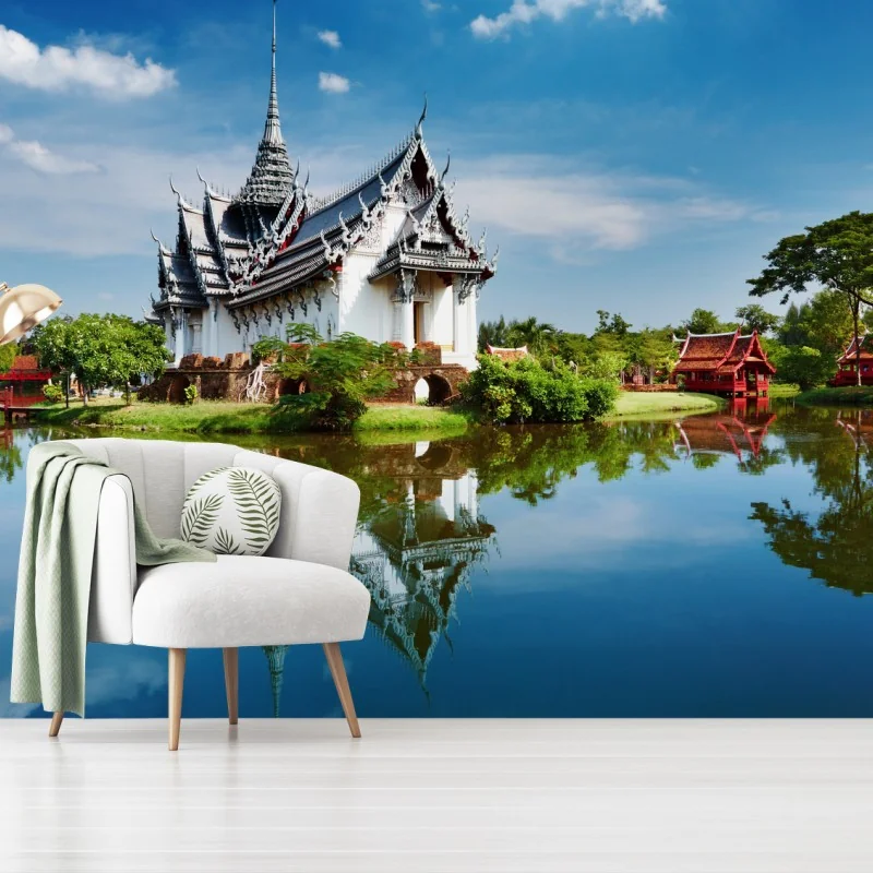 Papier peint reflets du palais Sanphet Prasat à Bangkok – Wallnifity®