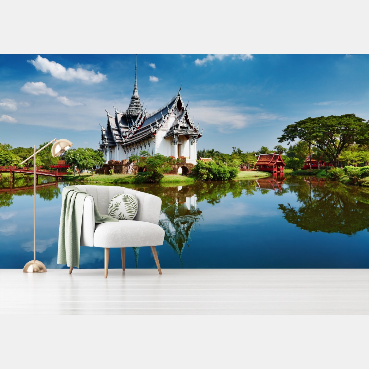 Papier peint reflets du palais Sanphet Prasat à Bangkok – Wallnifity®