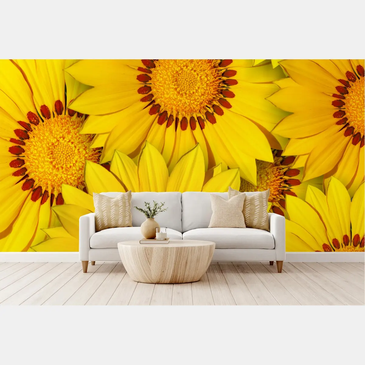 Papier peint éclat floral de tournesols jaunes – Wallnifity®