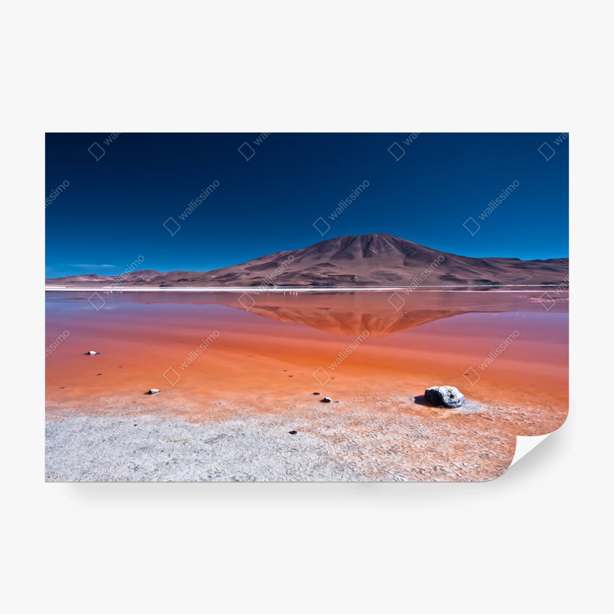 Papier peint reflet montagneux sur lac rouge – Wallnifity®