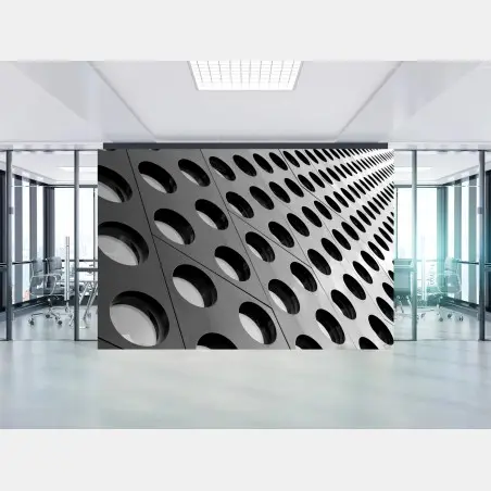 Papier peint motif architectural géométrique en noir et blanc – Wallnifity®