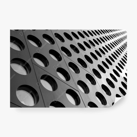 Papier peint motif architectural géométrique en noir et blanc – Wallnifity®