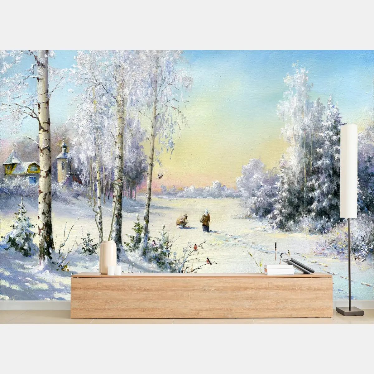 Papier peint silence hivernal au lac gelé – Wallnifity®