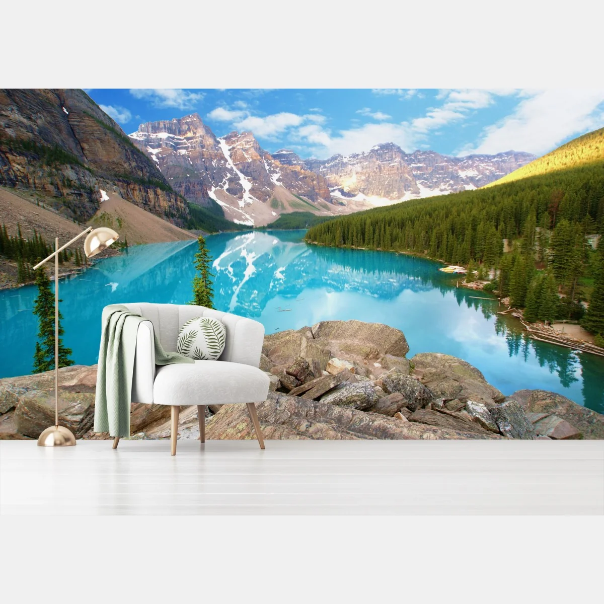 Papier peint reflet turquoise des montagnes – Wallnifity® Papier peint reflet turquoise des montagnes – Wallnifity®