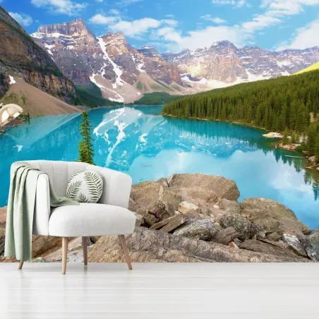 Papier peint reflet turquoise des montagnes – Wallnifity®