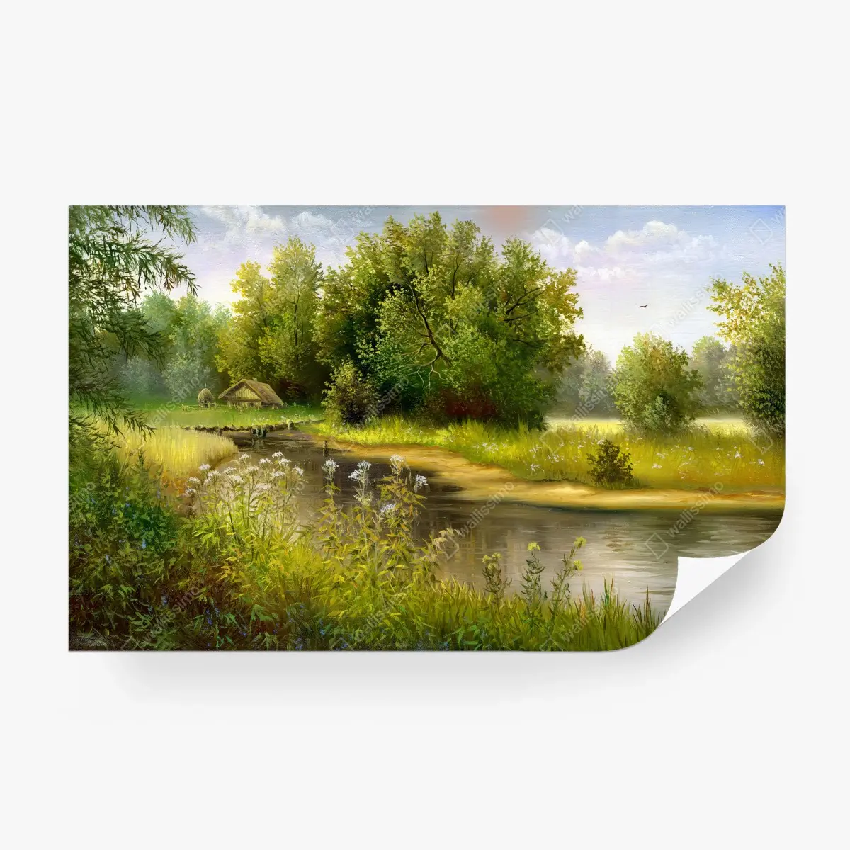 Papier peint refuge estival au bord du lac – Wallnifity®
