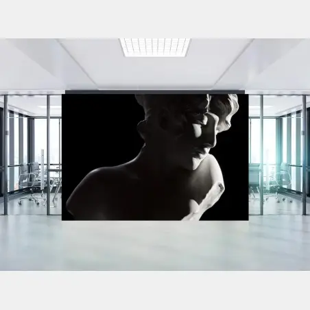 Papier peint buste classique en marbre au clair-obscur – Wallnifity®