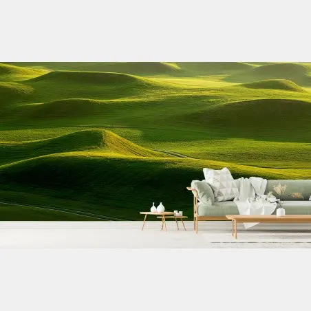 Papier peint vagues de collines verdoyantes – Wallnifity®