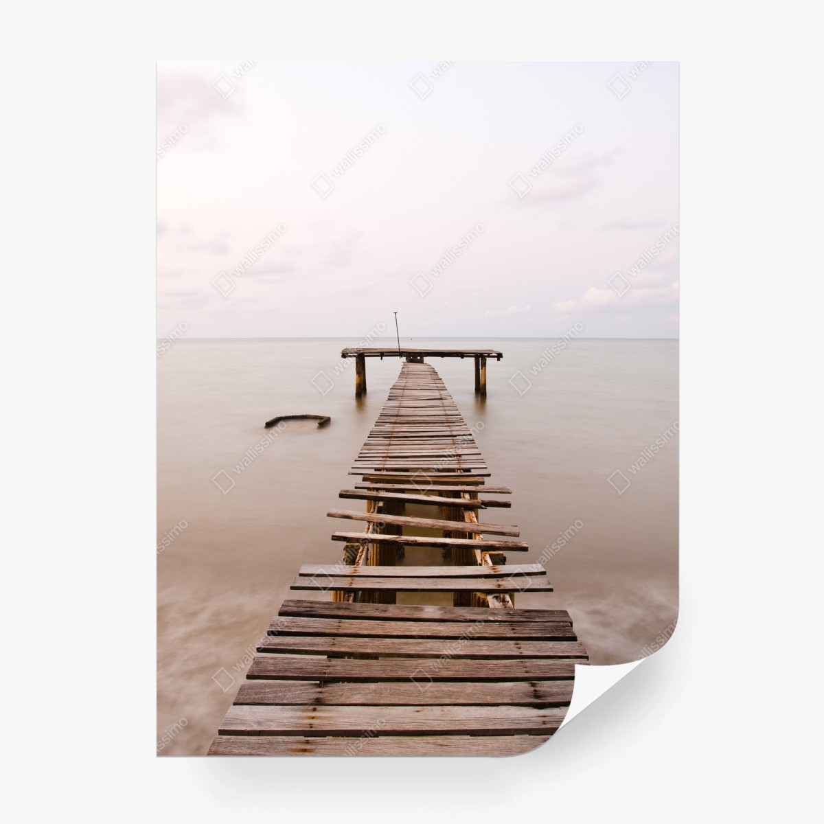 Papier peint jetée en bois ancienne au bord de la mer – Wallnifity® Papier peint jetée en bois ancienne au bord de la mer – Wallnifity®
