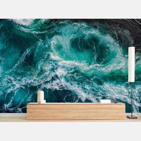 Papier peint maelström de Saltstraumen, danse des vagues – Wallnifity®