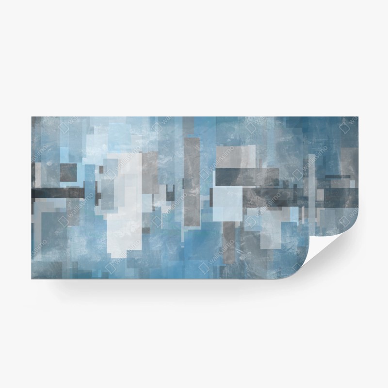 Papier peint composition géométrique bleue pour intérieur contemporain – Wallnifity® Papier peint composition géométrique bleue pour intérieur contemporain – Wallnifity®