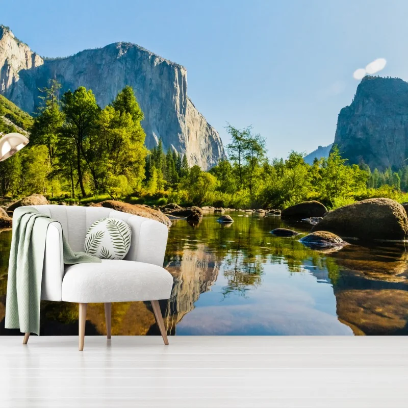 Papier peint val de Yosemite au reflet cristallin – Wallnifity® Papier peint val de Yosemite au reflet cristallin – Wallnifity®