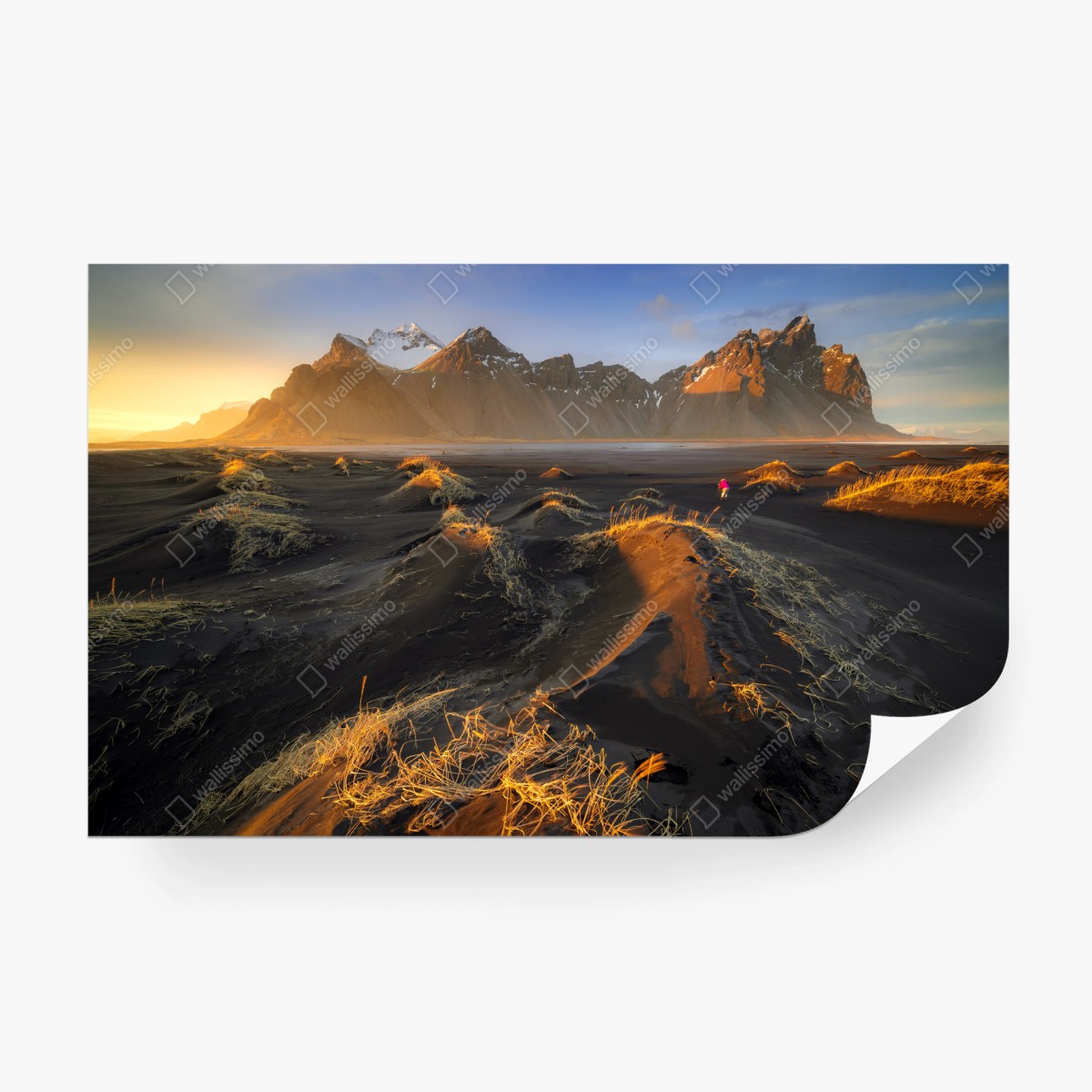 Papier peint crépuscule doré à Vestrahorn – Wallnifity®