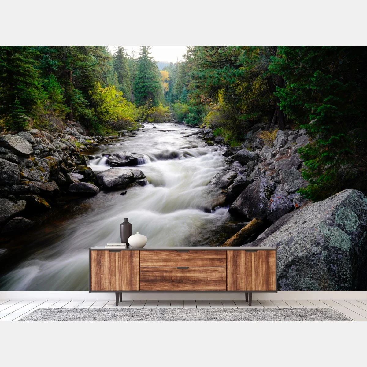 Papier peint rapides sereins au cœur de la forêt – Wallnifity® Papier peint rapides sereins au cœur de la forêt – Wallnifity®