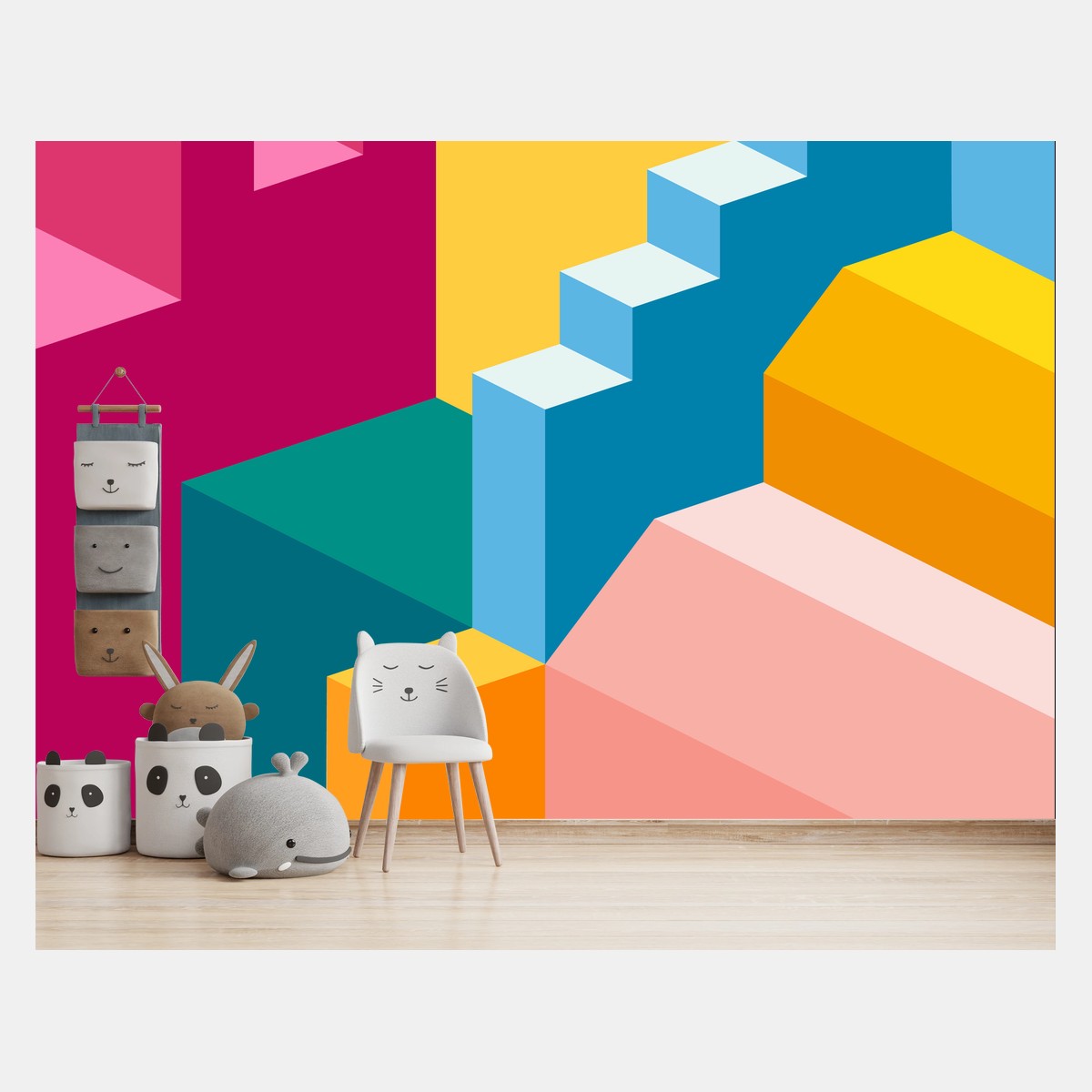 Papier peint composition géométrique colorée – Wallnifity®
