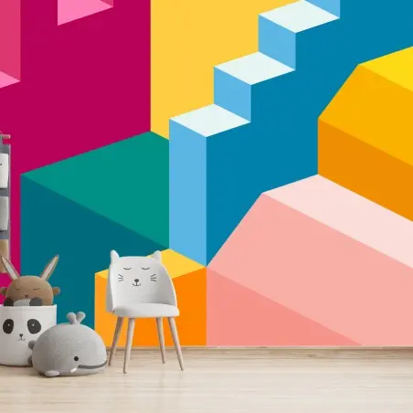 Papier peint composition géométrique colorée – Wallnifity®