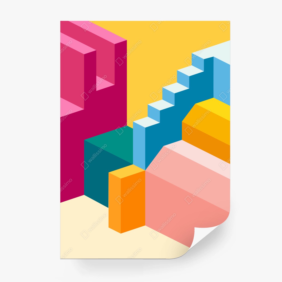 Papier peint composition géométrique colorée – Wallnifity®