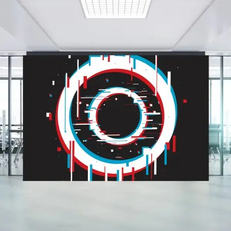 Papier peint anneau glitch abstrait minimaliste – Wallnifity®