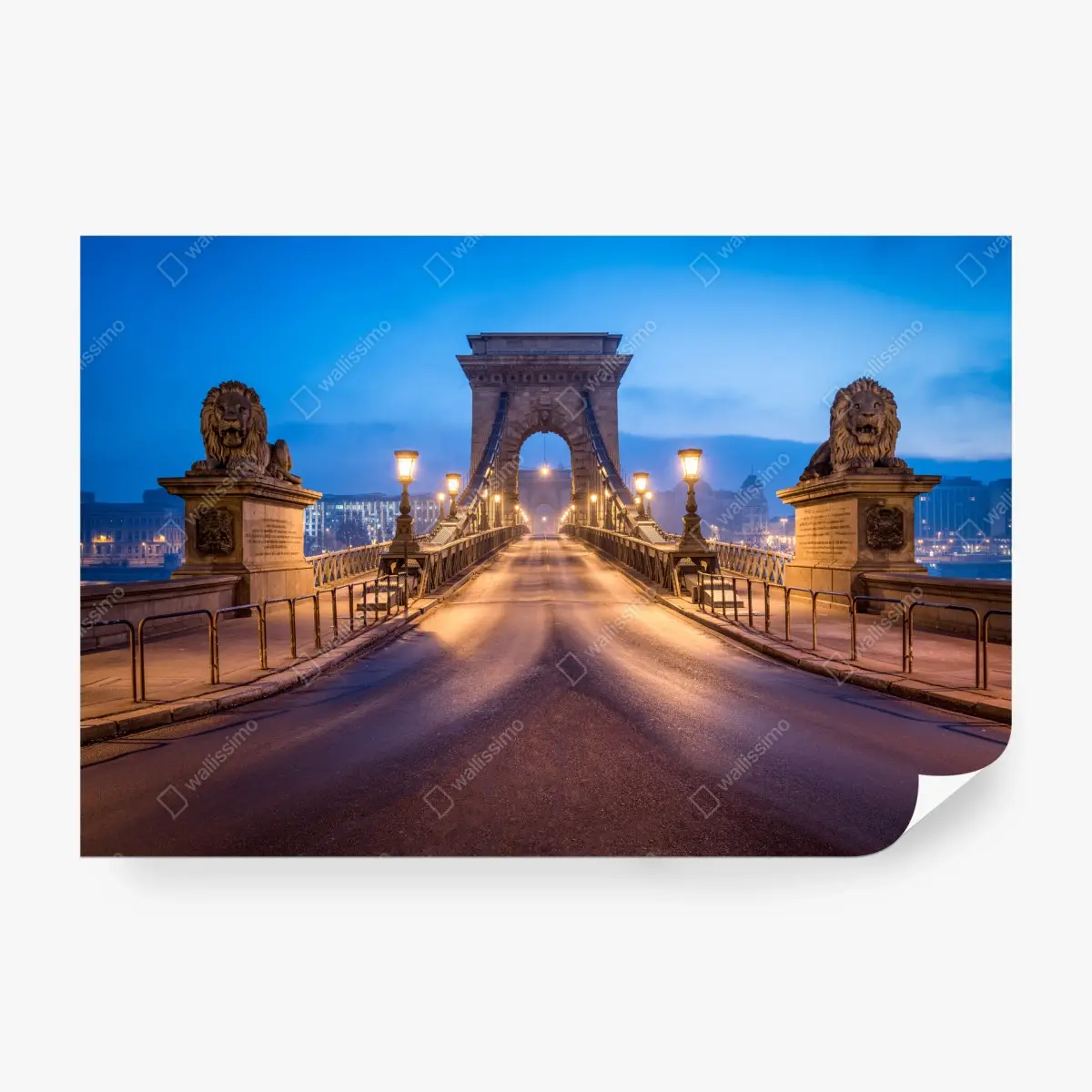 Papier peint aube sur le pont des chaînes de Budapest – Wallnifity®