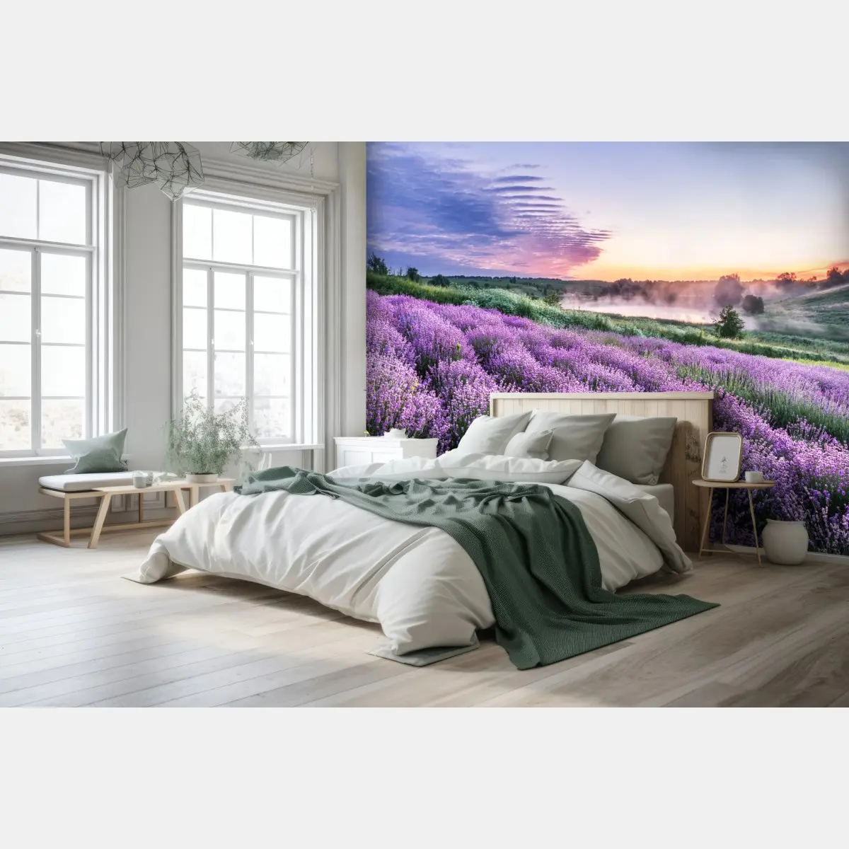 Papier peint champ de lavande au lever du jour – Wallnifity®