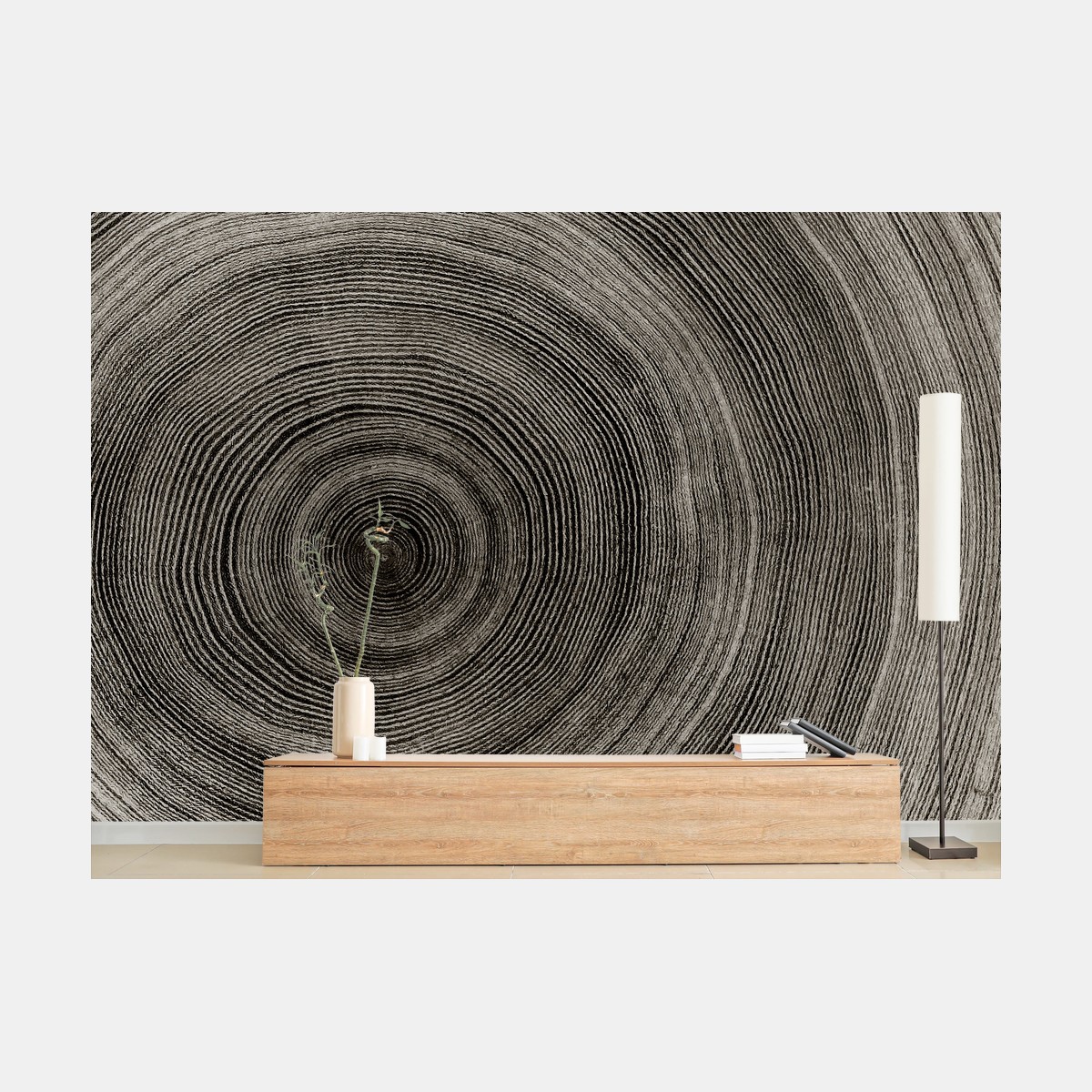 Papier peint motif anneaux de croissance d'arbre – Wallnifity®