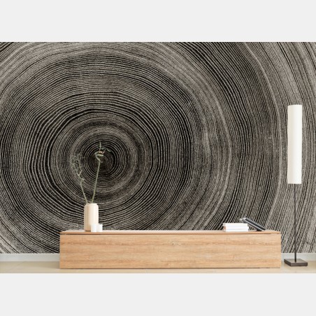 Papier peint motif anneaux de croissance d'arbre – Wallnifity®