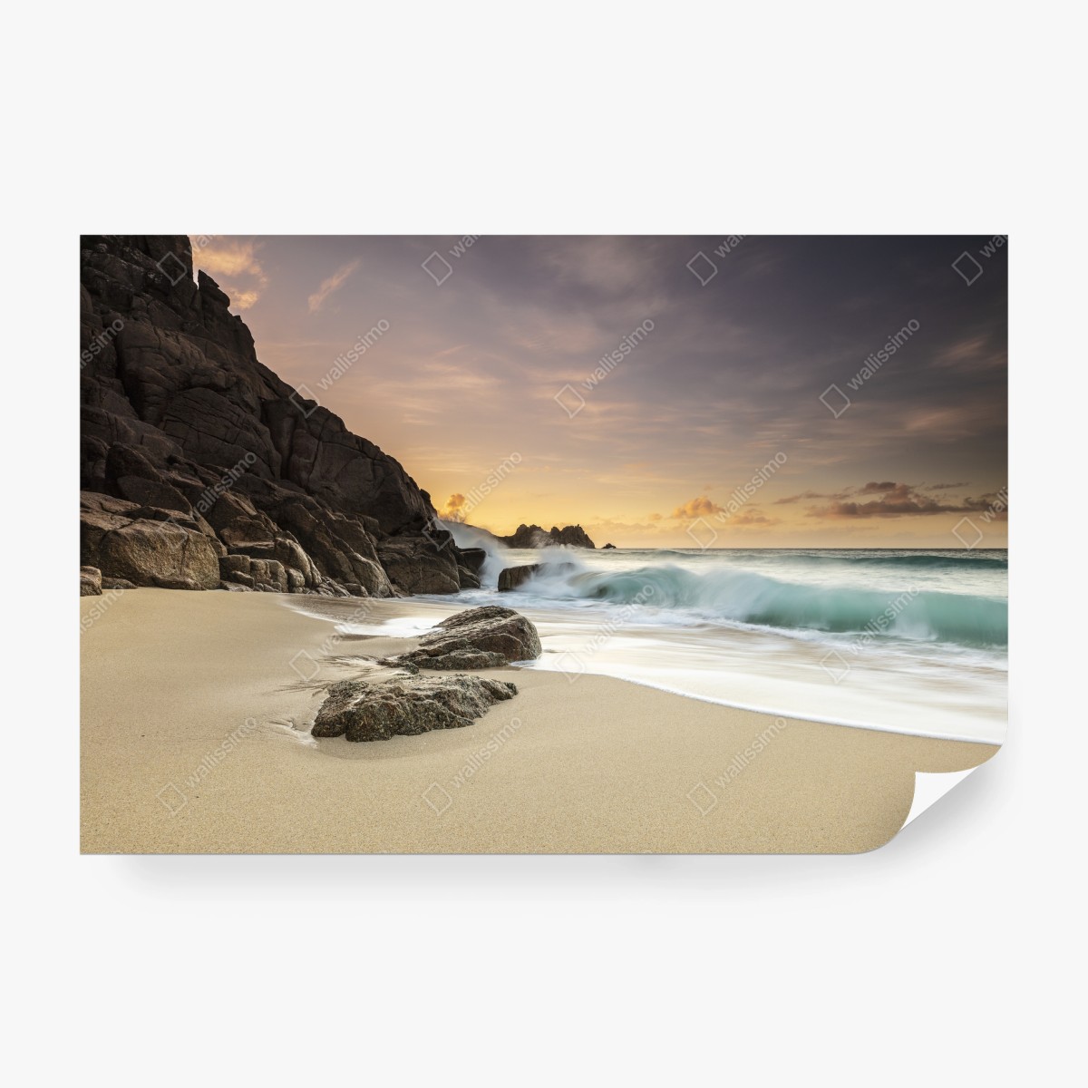 Papier peint sérénité côtière au coucher de soleil – Wallnifity®