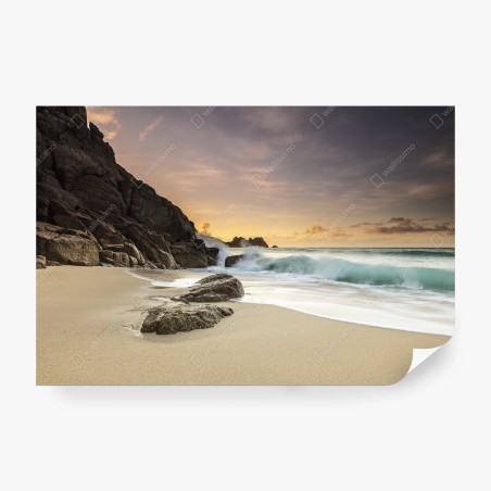 Papier peint sérénité côtière au coucher de soleil – Wallnifity®